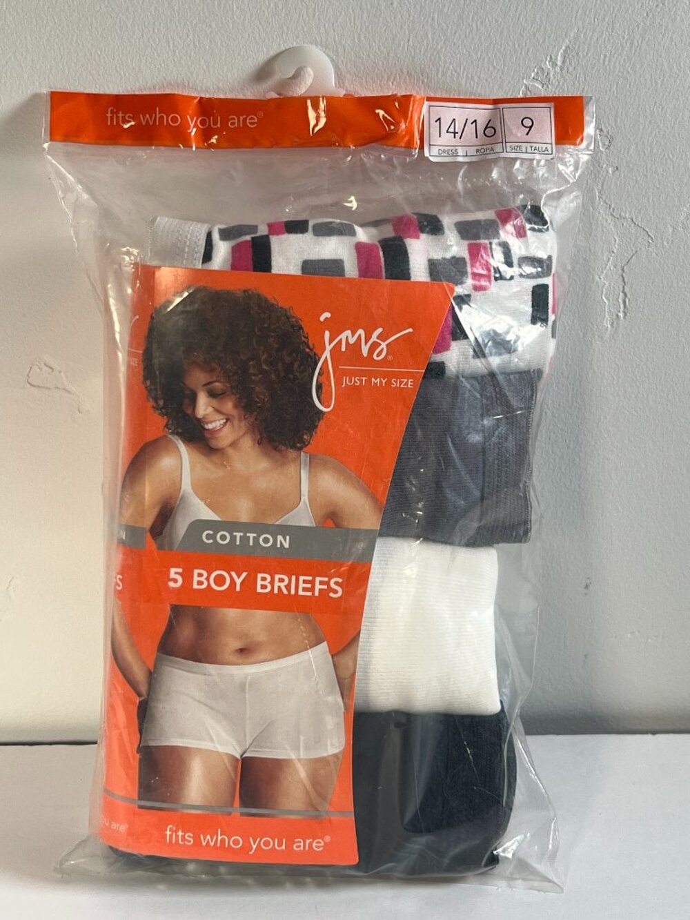 Lot 4 Just My Size 9 (14/16) Women’s Cotton Boy Briefs Shorts (Open Package) New